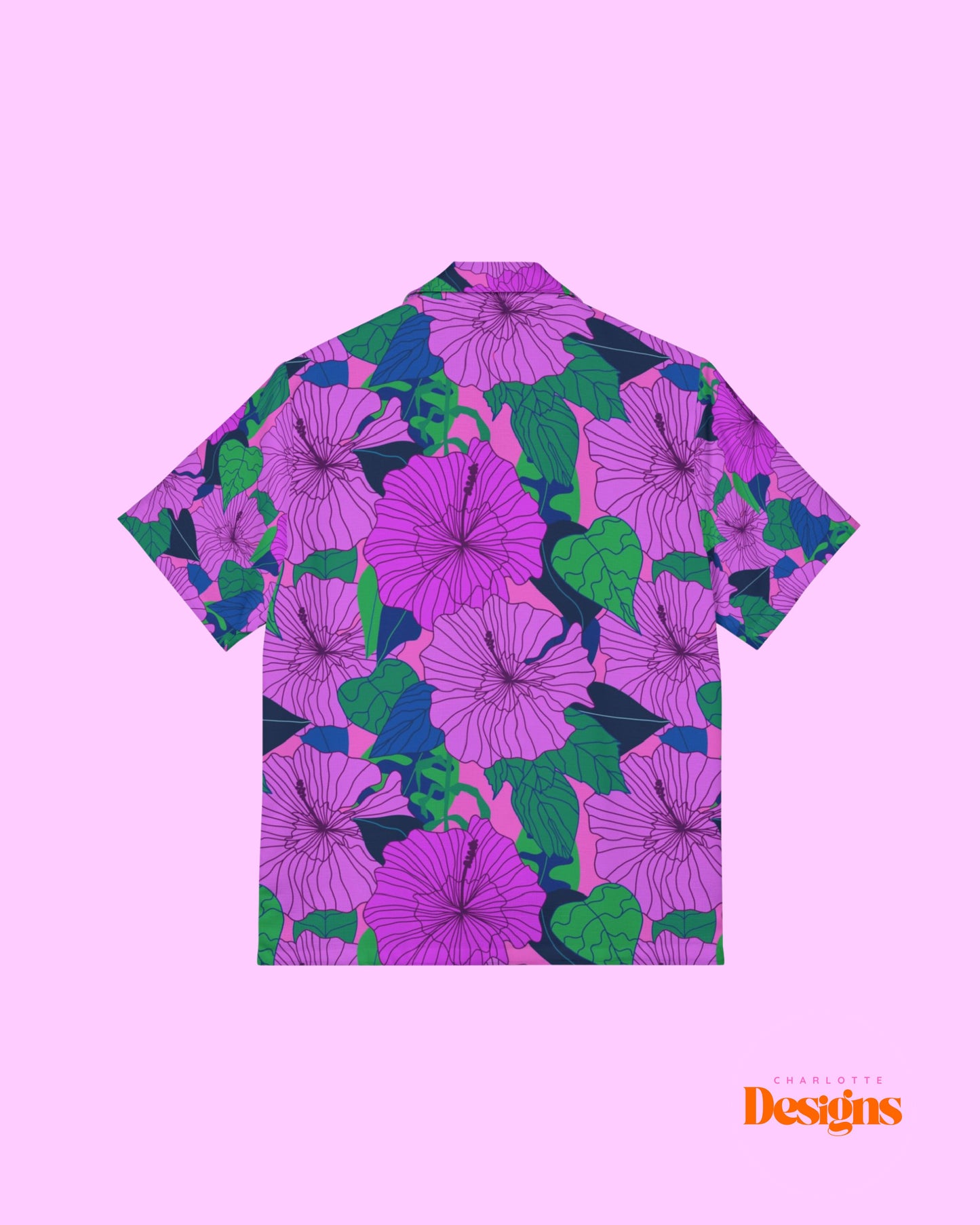 Men's Purple Hibiscus Tropical Dance Shirt – For Salsa, Latin Nights & Summer Vibes