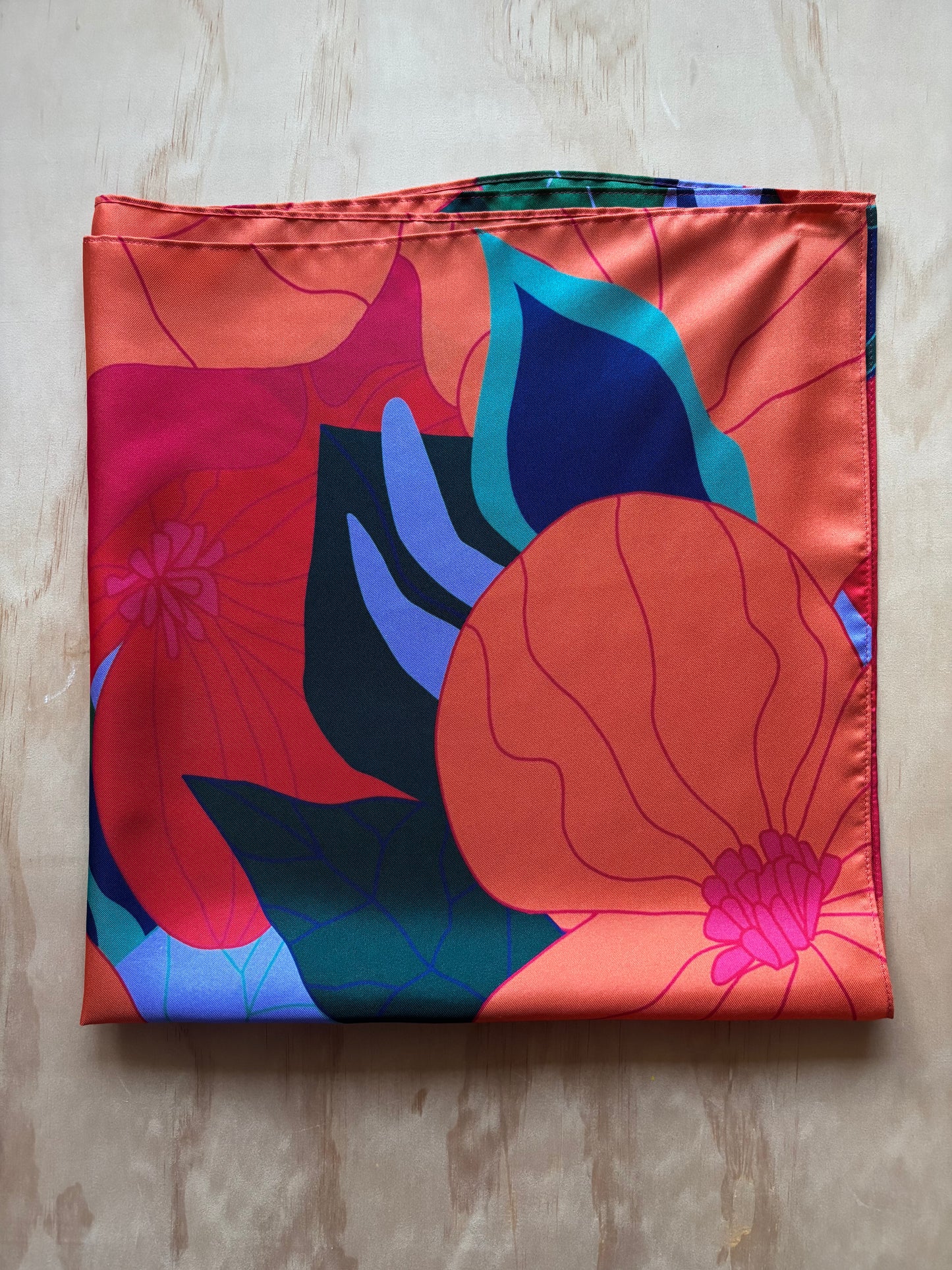 Double-Sided Silk Scarf – 66x66cm
