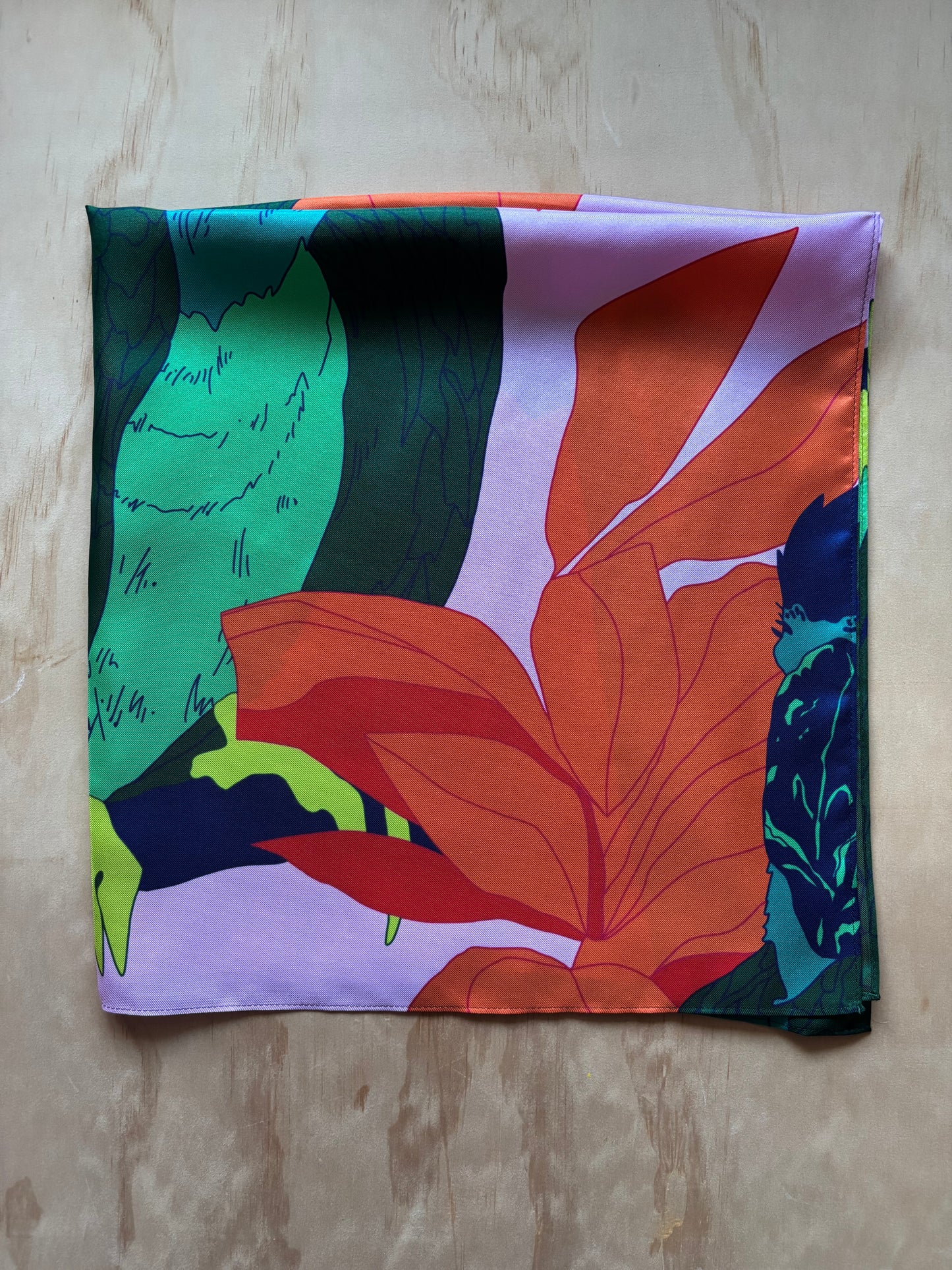 Double-Sided Silk Scarf – 66x66cm