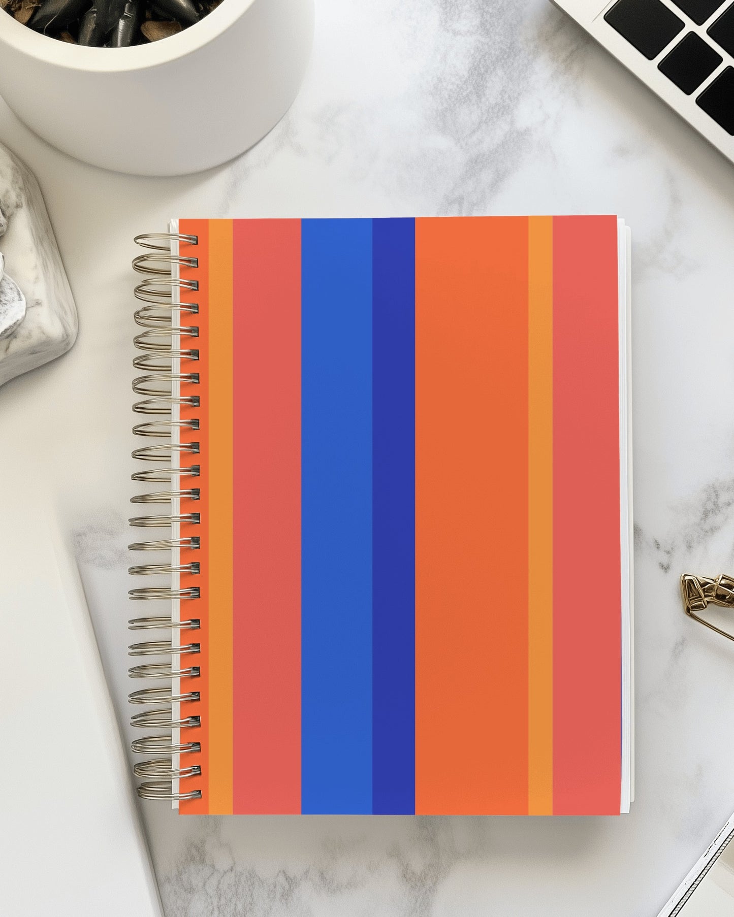 Stripe™ Warm Orange & Blue – Vibrant Blender Print
