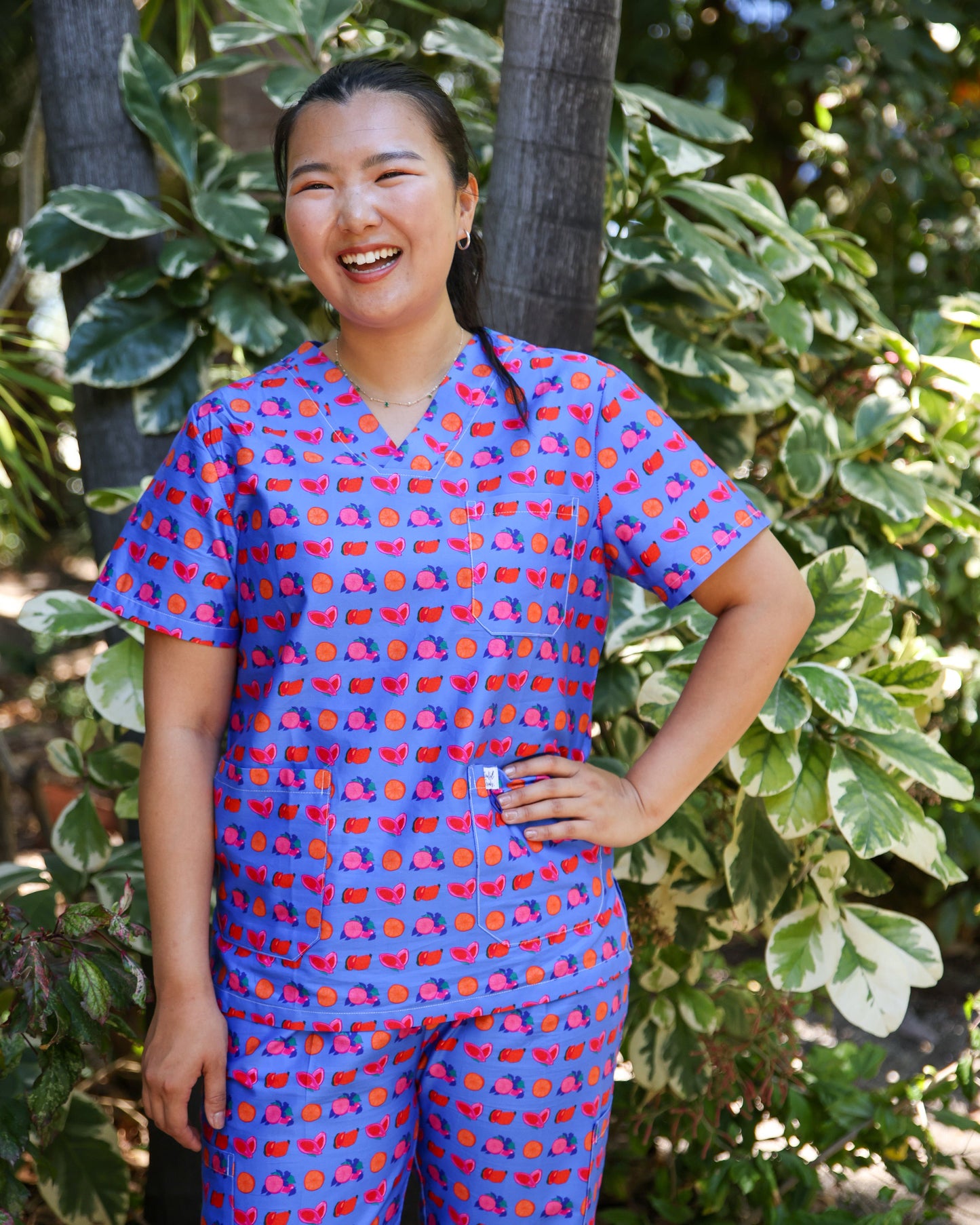 Fruit Machine™ Blue Print – Vibrant Tropical Design