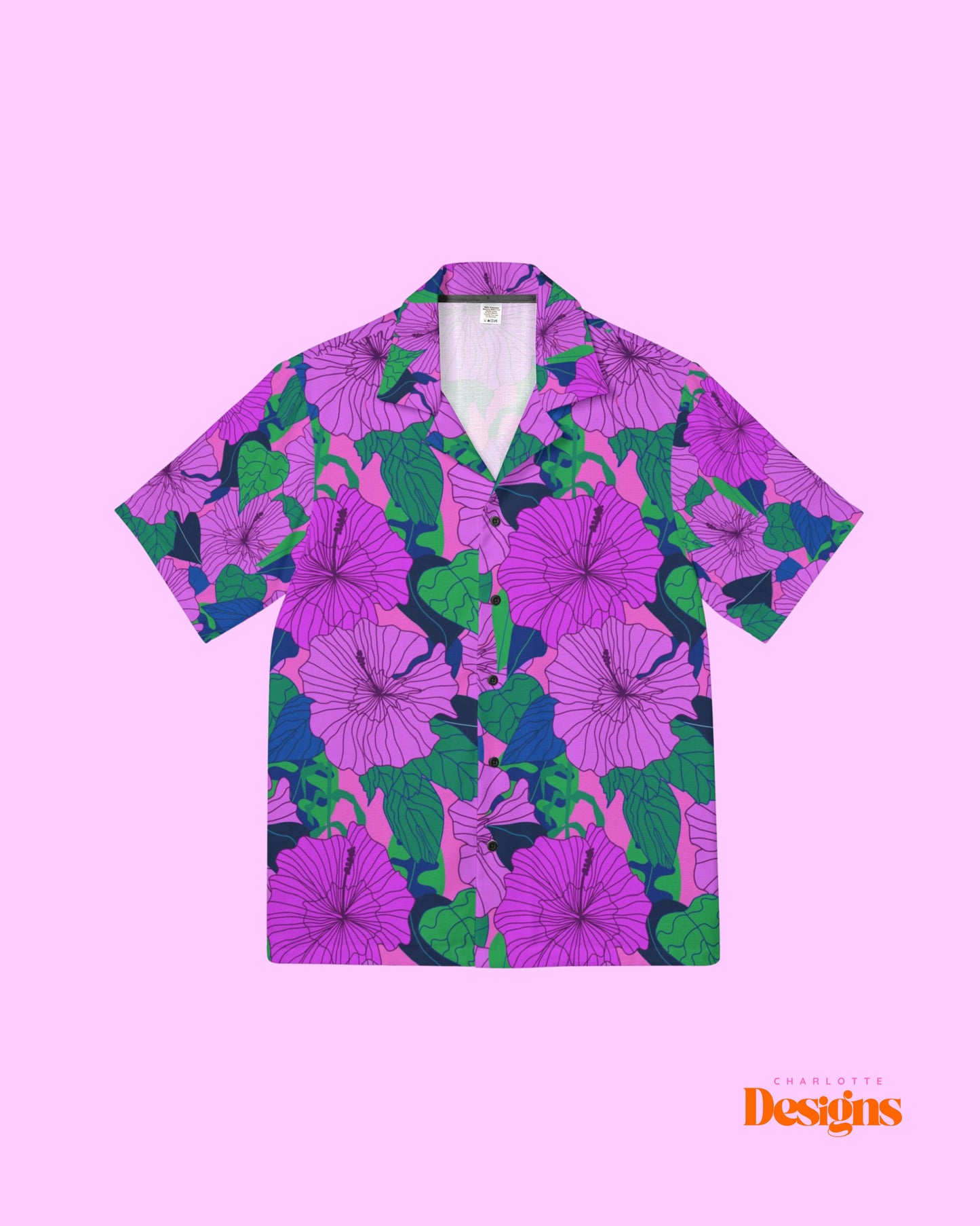 Men's Purple Hibiscus Tropical Dance Shirt – For Salsa, Latin Nights & Summer Vibes