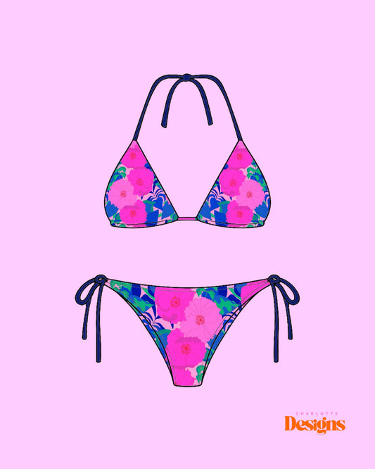 Pink Inferno™ Printed Woman’s Bikini by Charlotte Design