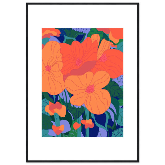 Blood Orange Flowers™ Matte Wooden Framed Poster | Charlotte Design