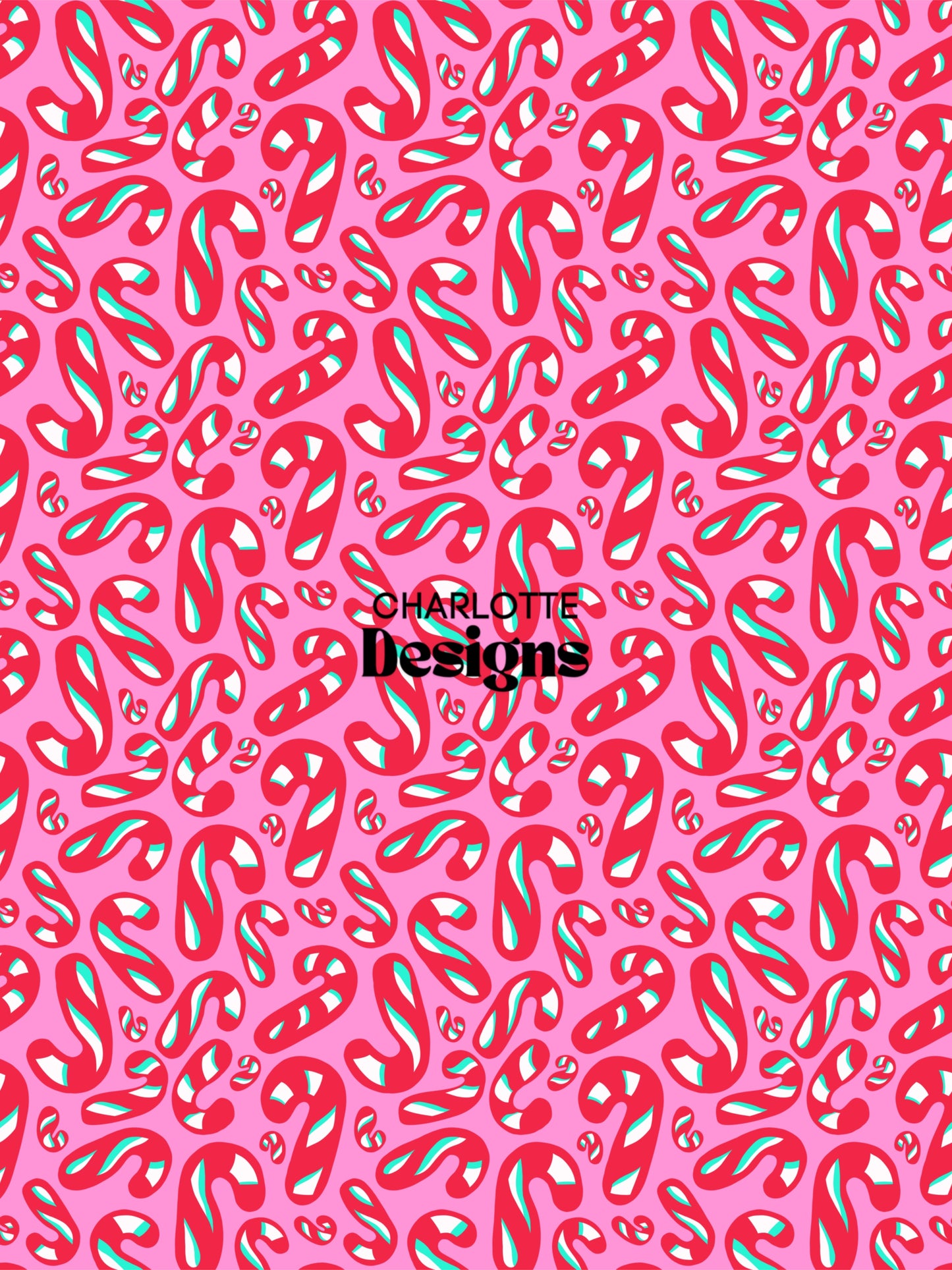 Candycane™ Pink Christmas Pattern by Charlotte Designs