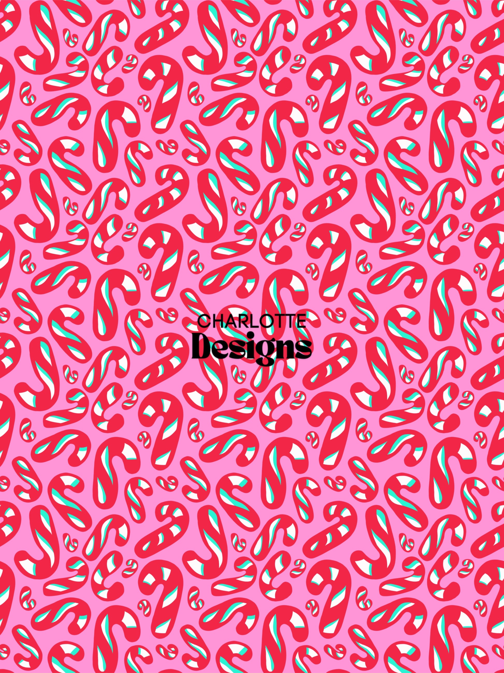 Candycane™ Pink Christmas Pattern by Charlotte Designs