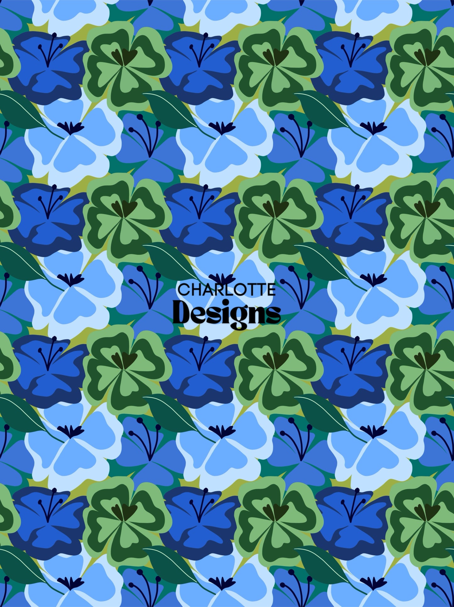 Cerulean™ Floral Pattern by Charlotte Design Studio
