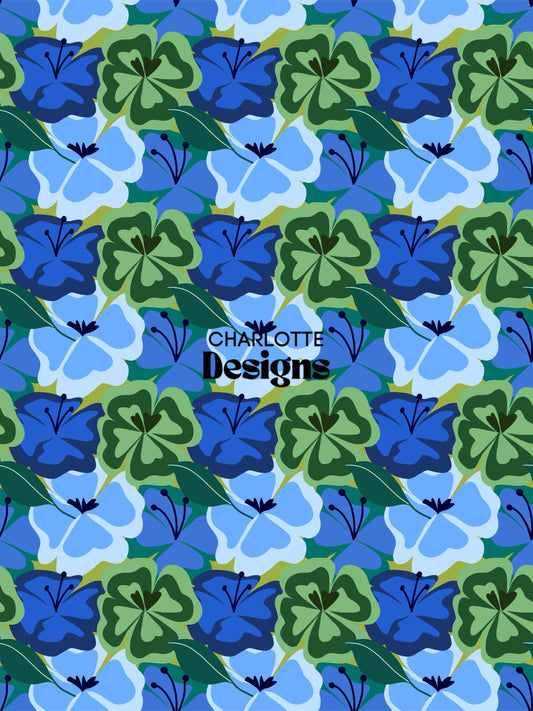 Cerulean™ Floral Pattern by Charlotte Design Studio