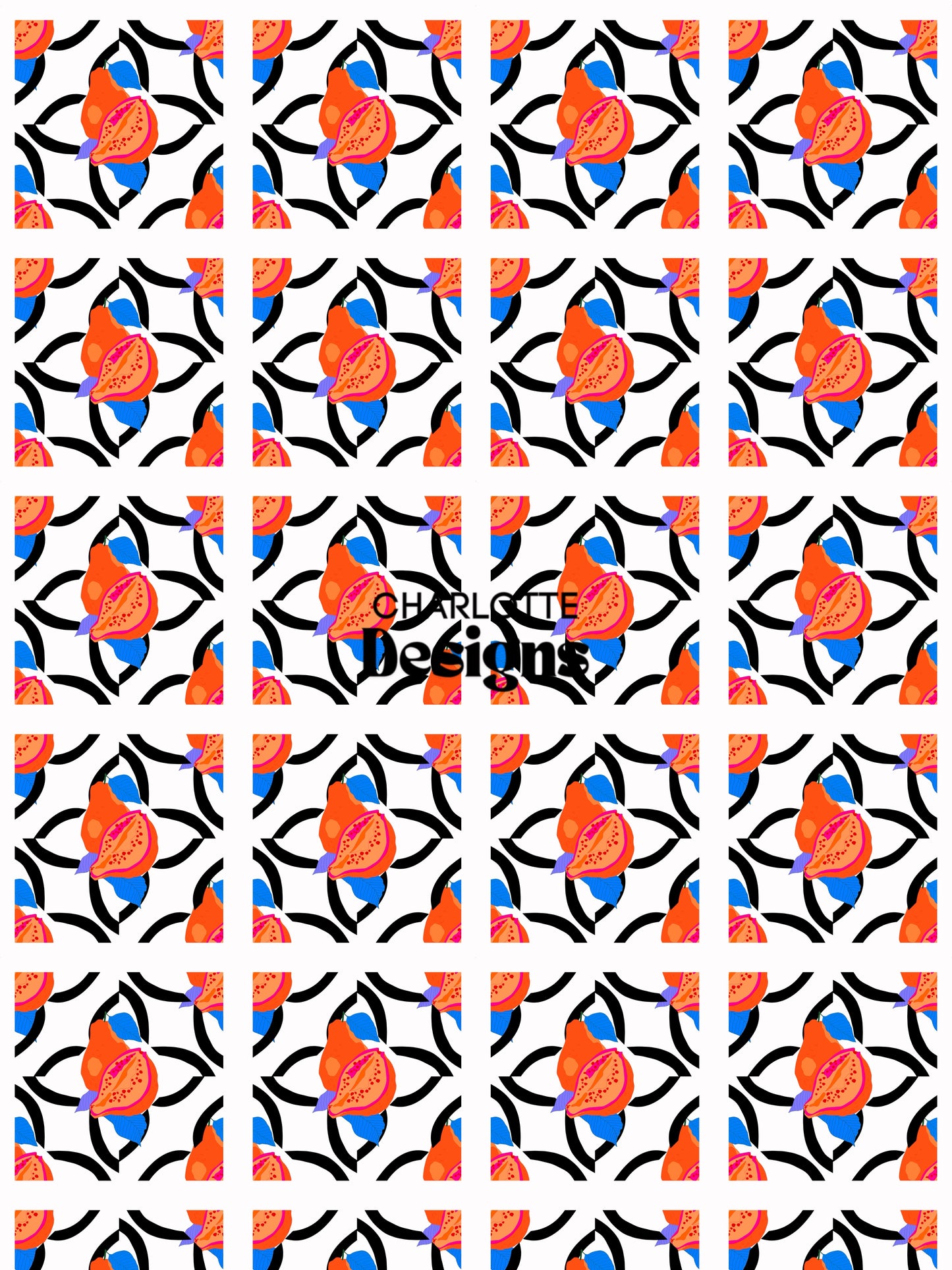 Talavera™ High-Contrast Black and White Pattern by Charlotte Designs