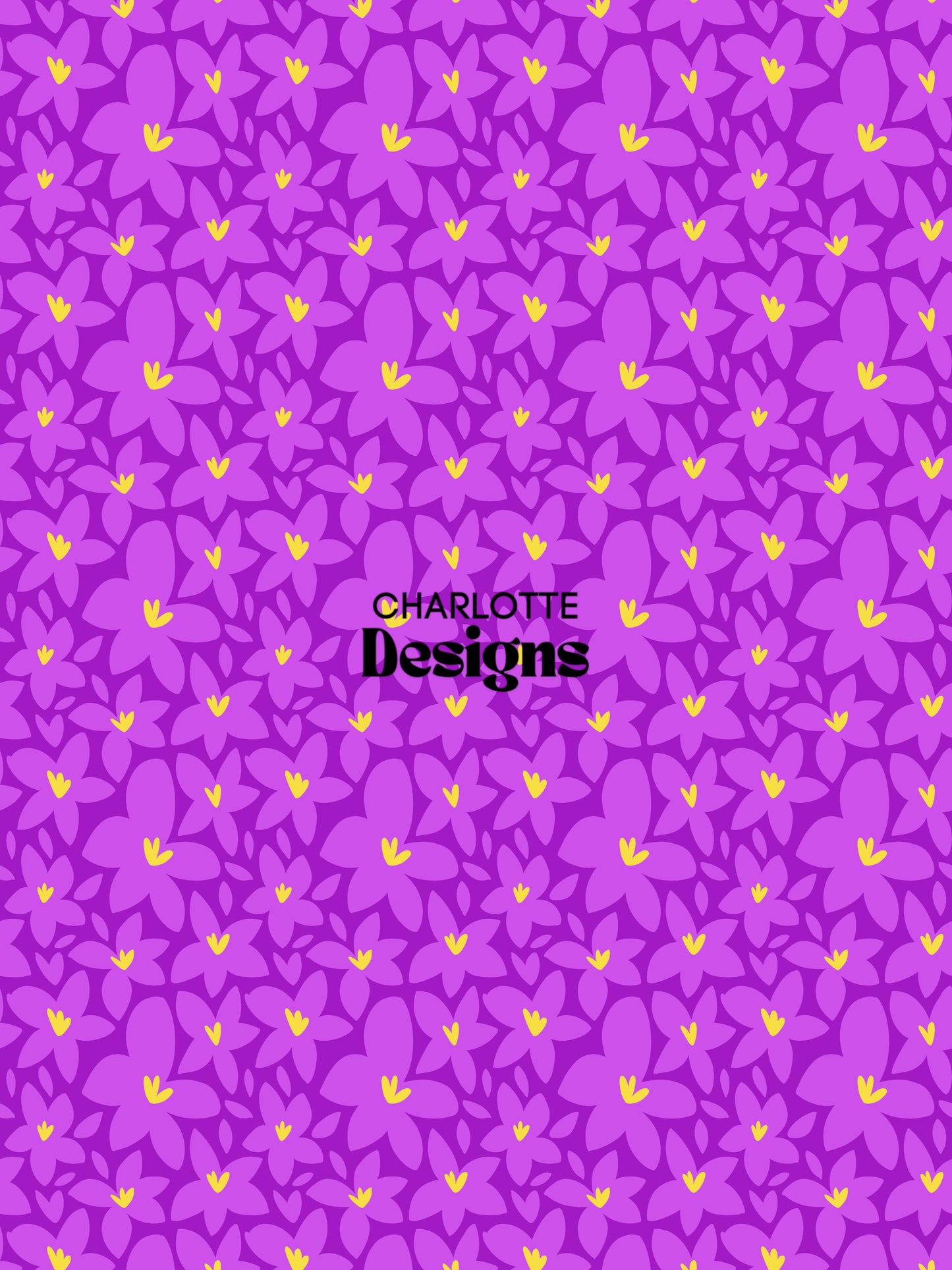 Sister Purple ™ Vibrant Hand-Drawn Pattern by Charlotte Design