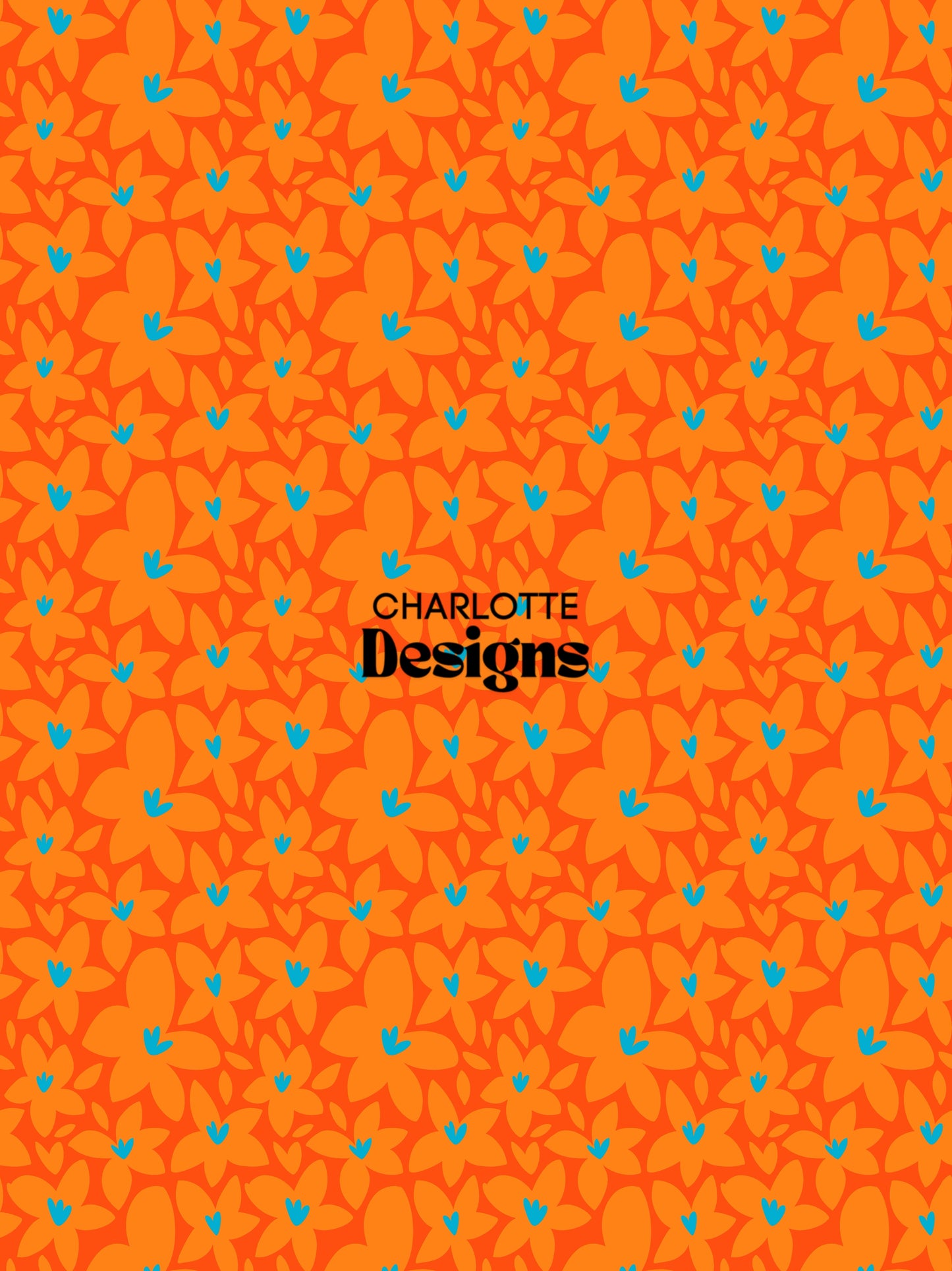Sister Orange™ Vibrant Hand-Drawn Pattern by Charlotte Design