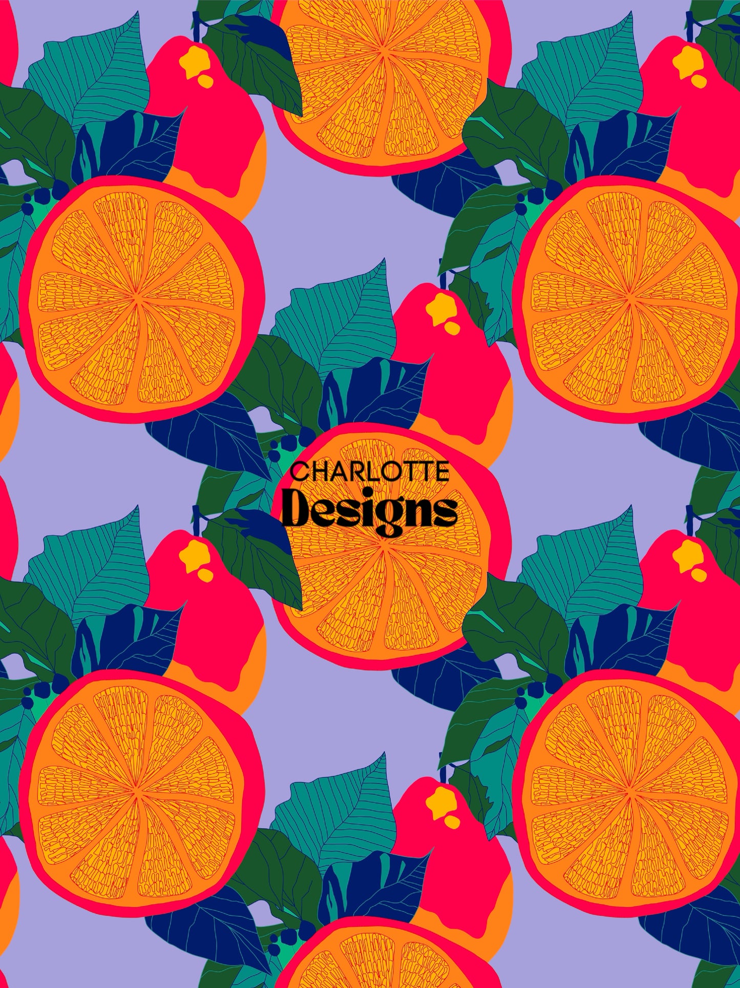 Orange Trellis™ Pattern Print by Charlotte Designs
