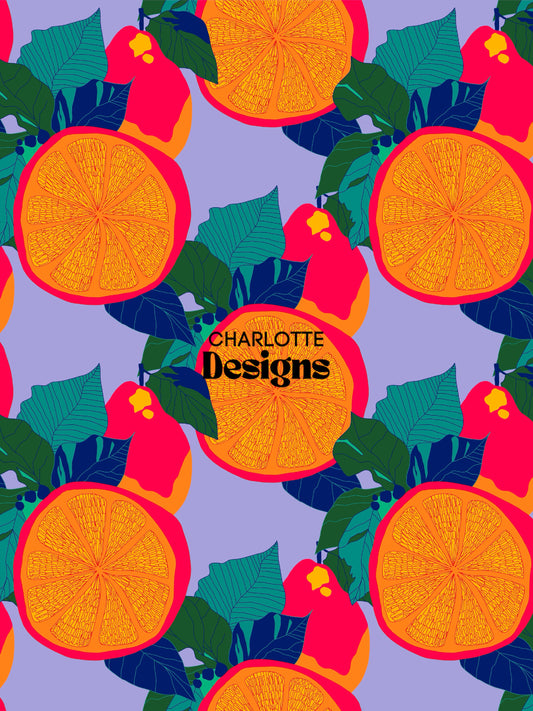 Orange Trellis™ Pattern Print by Charlotte Designs