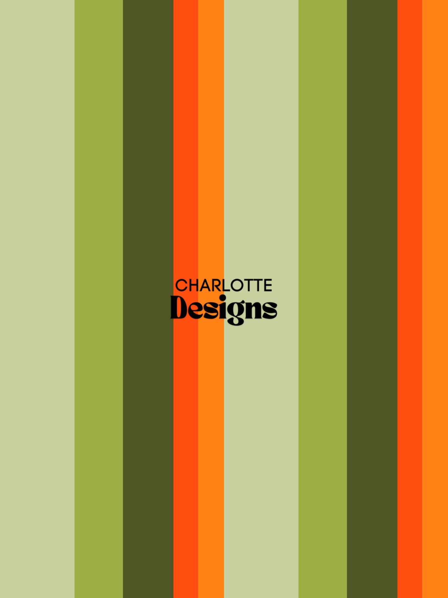 Retro ‘Stripe’™ Green & Orange Seamless Print Design