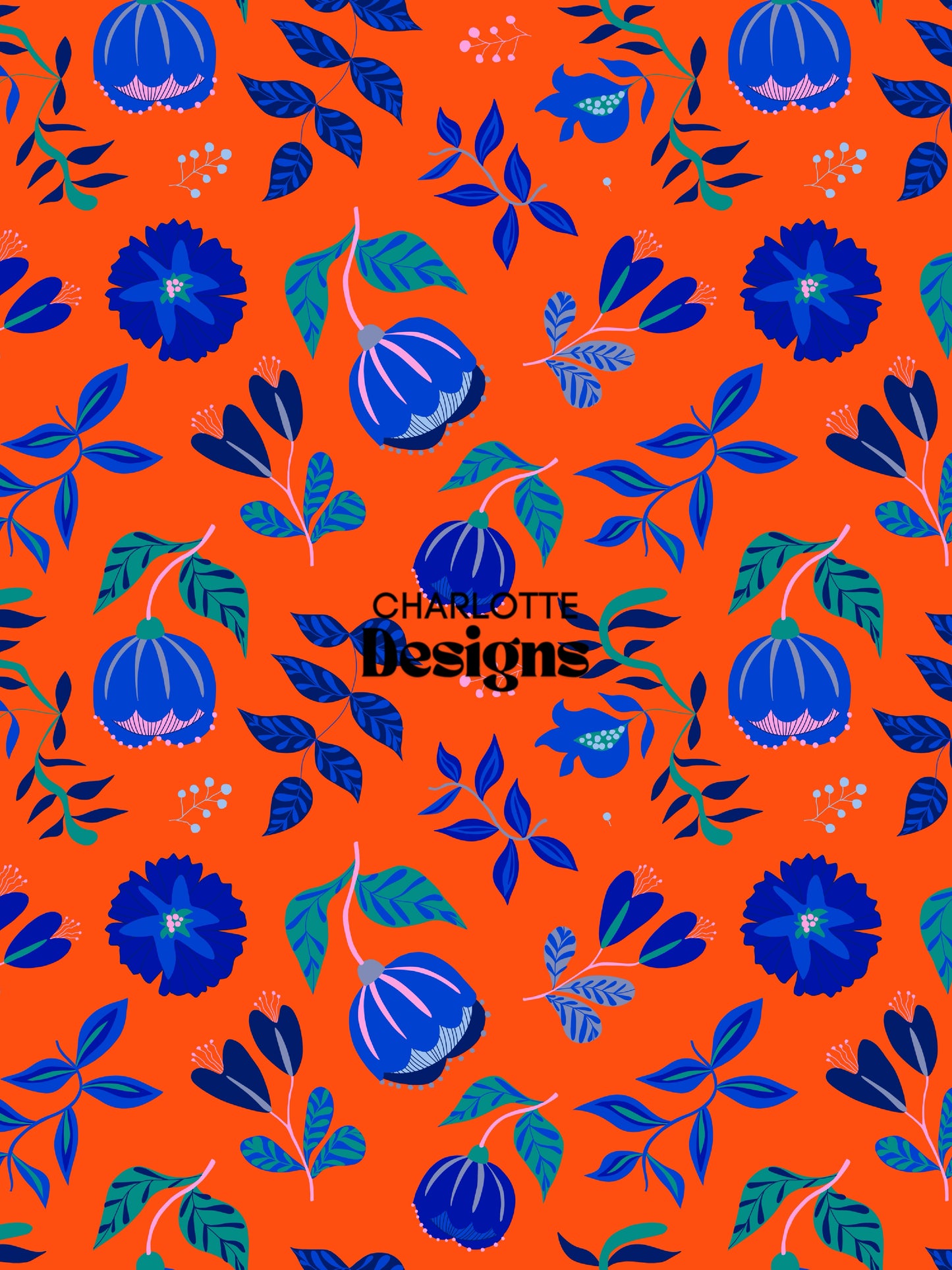 Otomi™ Orange Print by Charlotte Designs | Vibrant Art