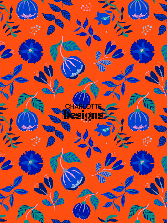 Otomi™ Orange Print by Charlotte Designs | Vibrant Art