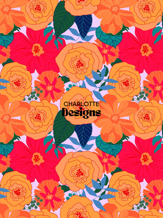 Calendula™ Joyful Citrus Floral Print | Charlotte Design