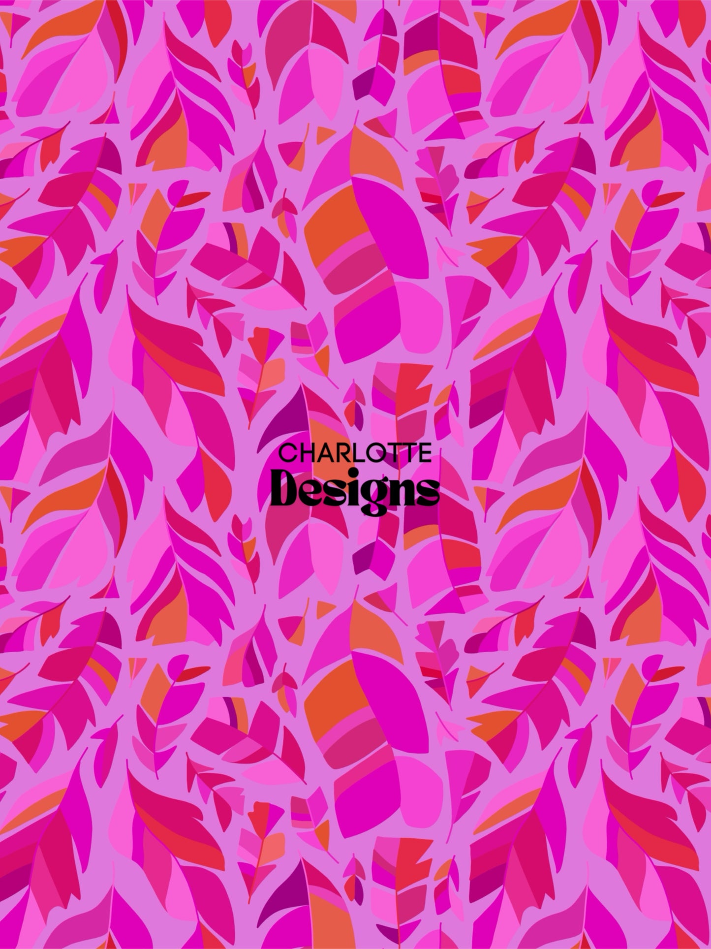 Feather Leaves™ Bold Hand-Drawn Repeat Pattern by Charlotte Designs