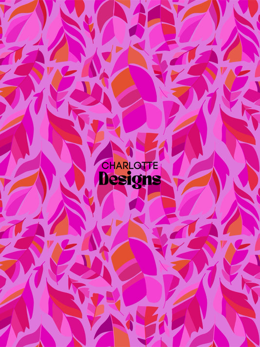 Feather Leaves™ Bold Hand-Drawn Repeat Pattern by Charlotte Designs