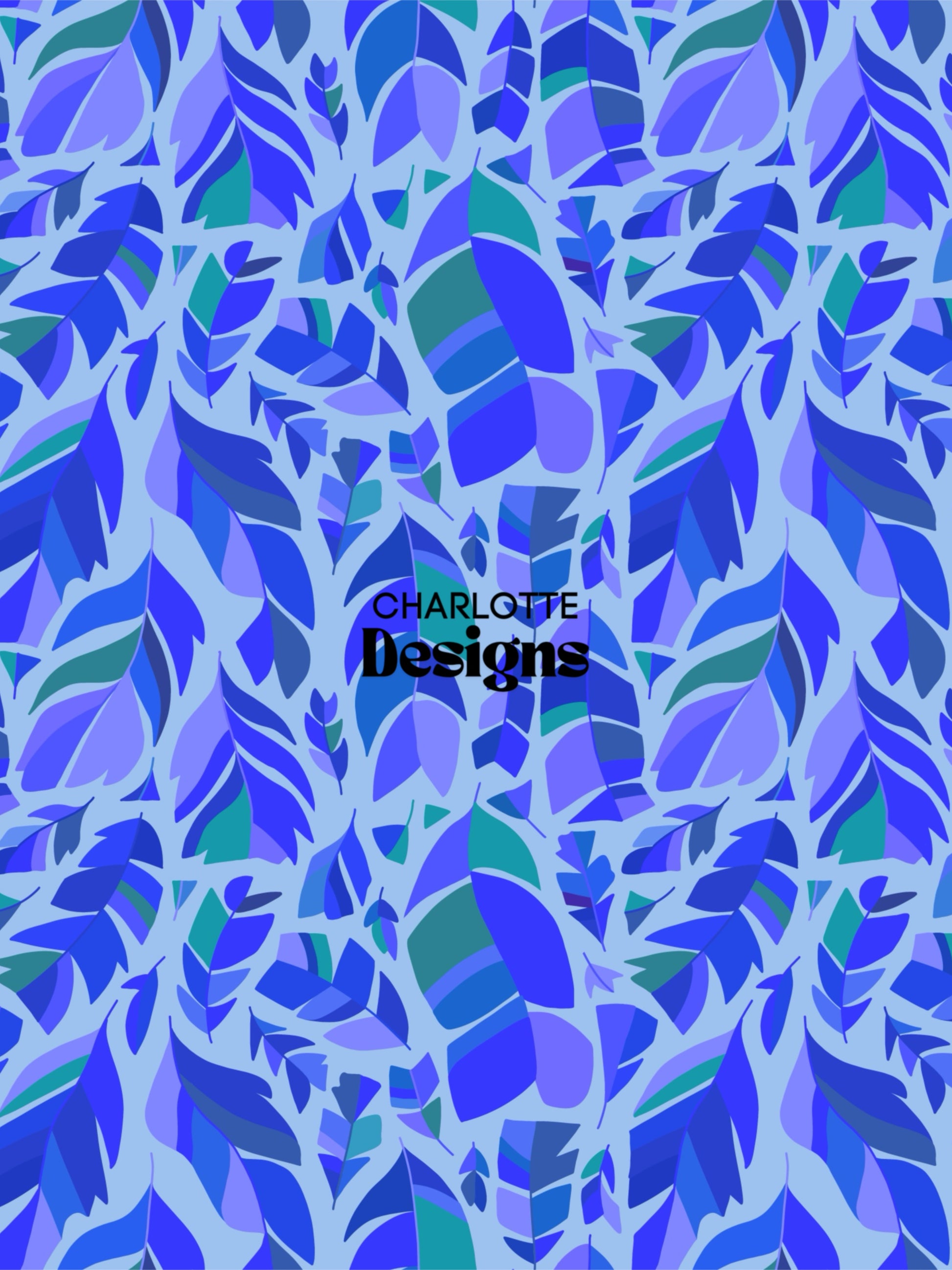 Feather Leaves™ Bold Seamless Print by Charlotte Design