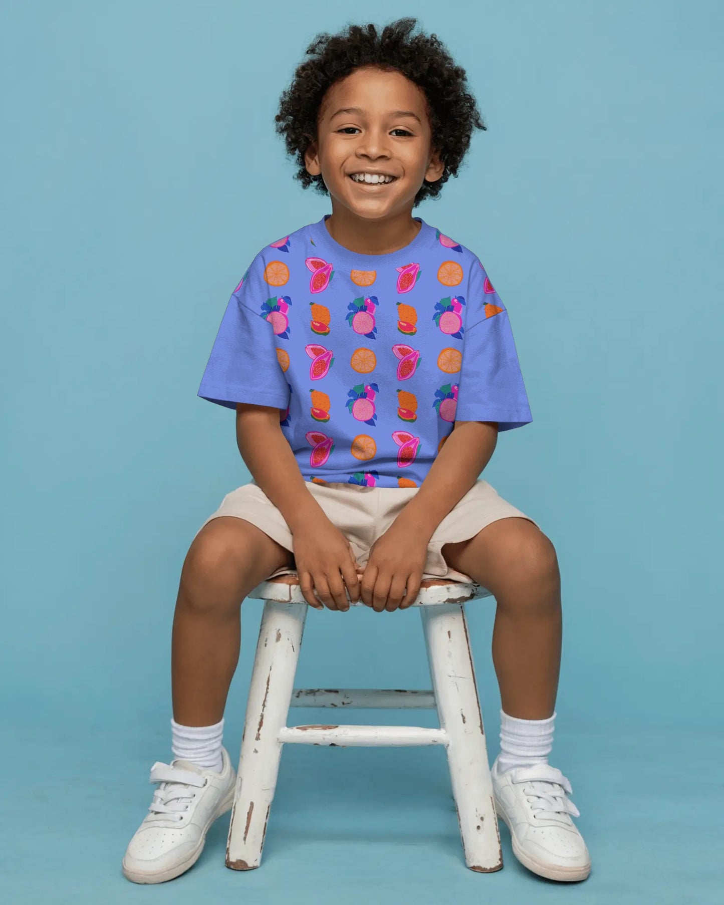 Fruit Machine™ Blue Print – Vibrant Tropical Design