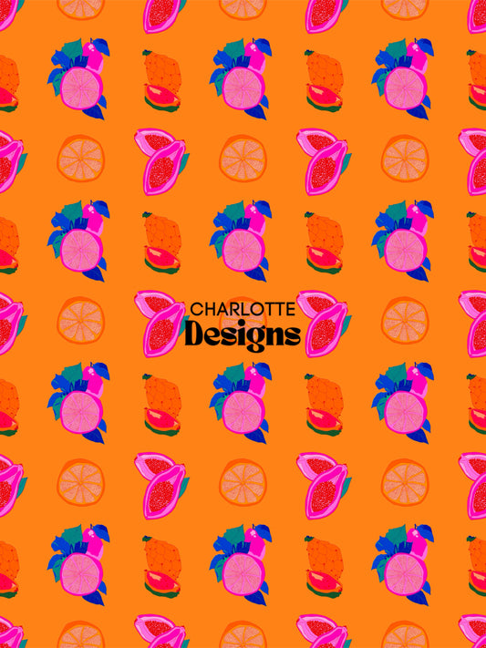 Fruit Machine™ Orange Print by Charlotte Designs