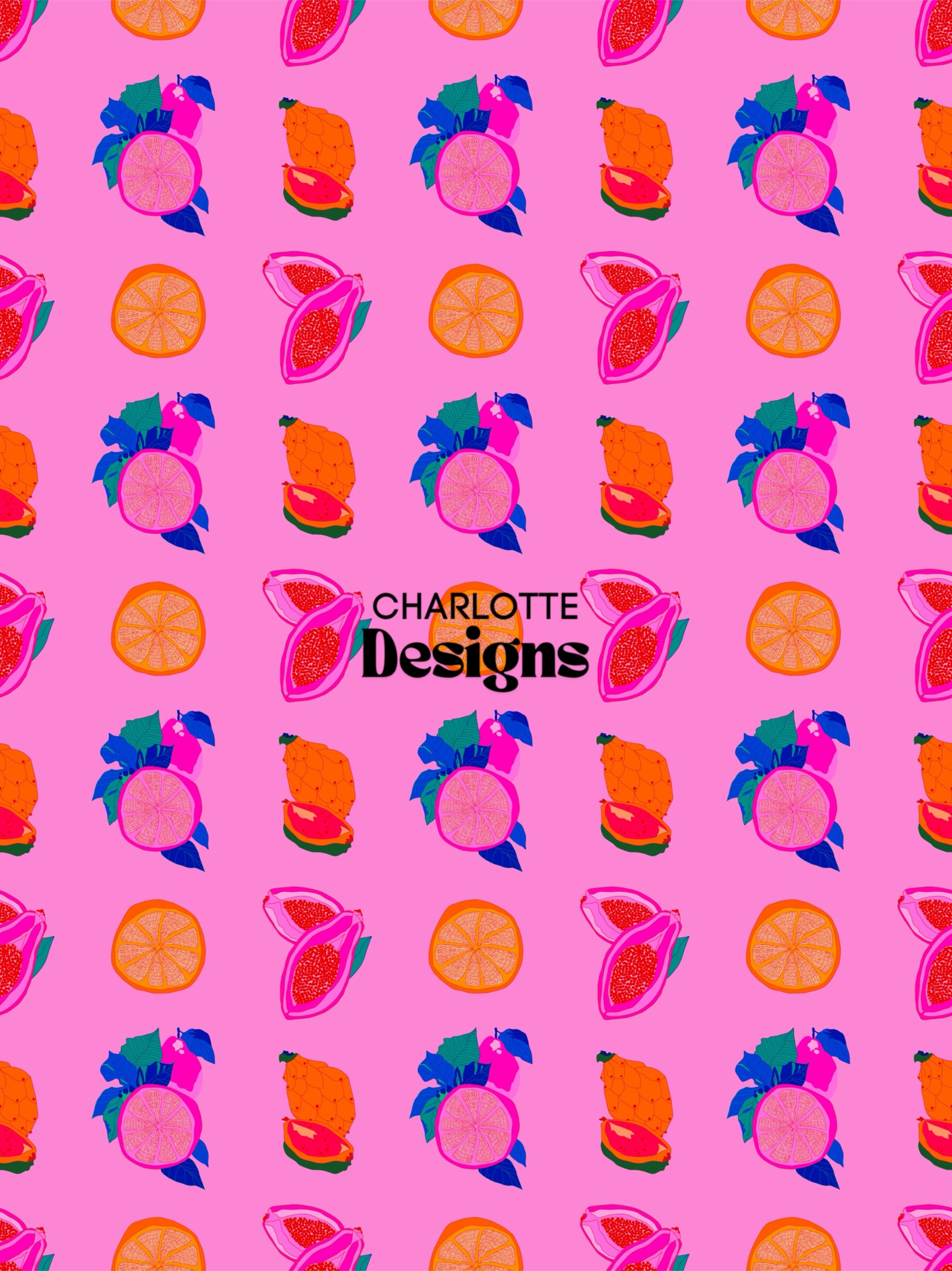 Fruit Machine™ Pink Print by Charlotte Designs