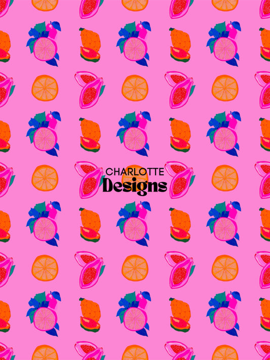 Fruit Machine™ Pink Print by Charlotte Designs