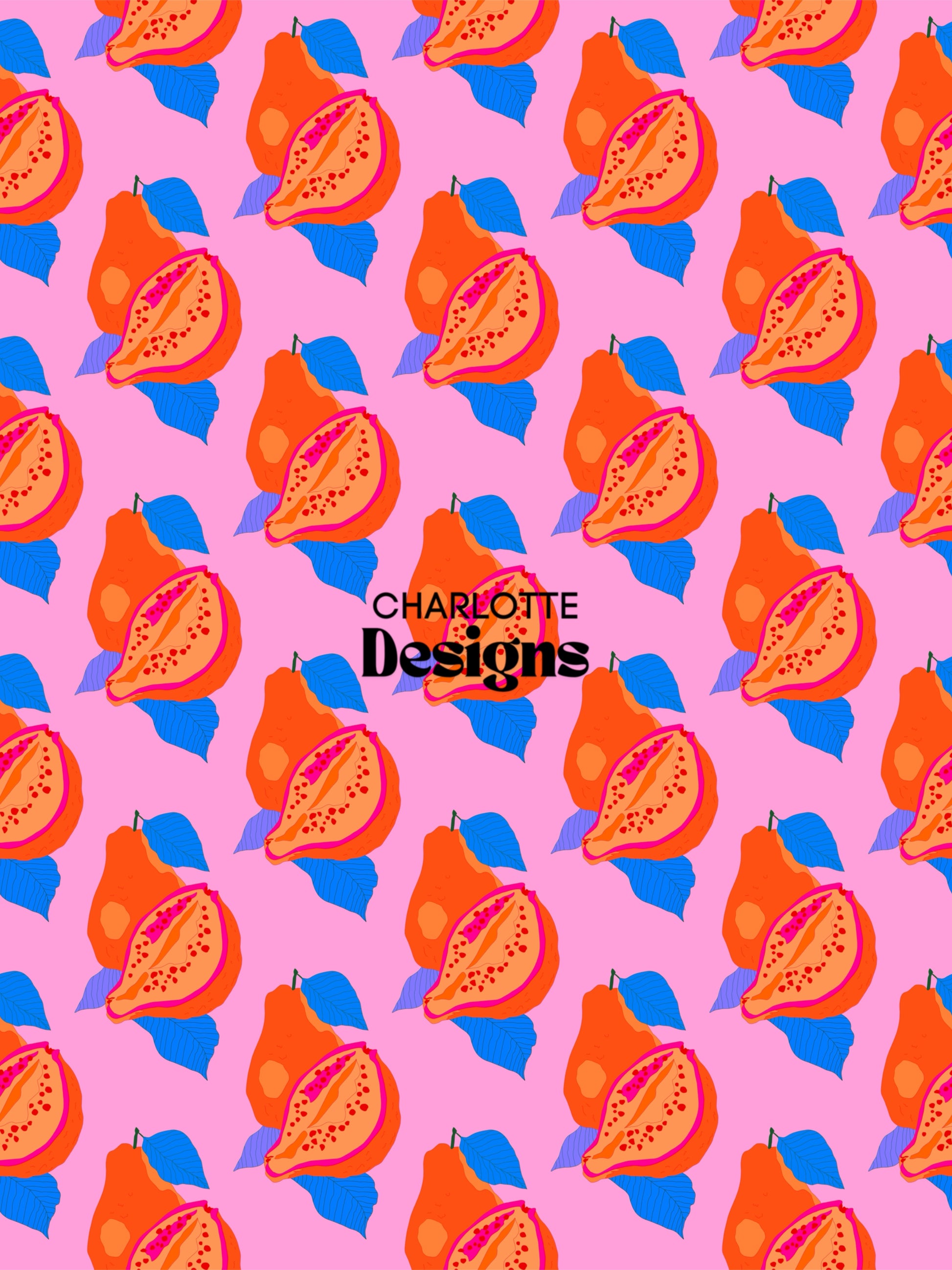 Guava™ Tropical Print by Charlotte Design | Vibrant Pattern