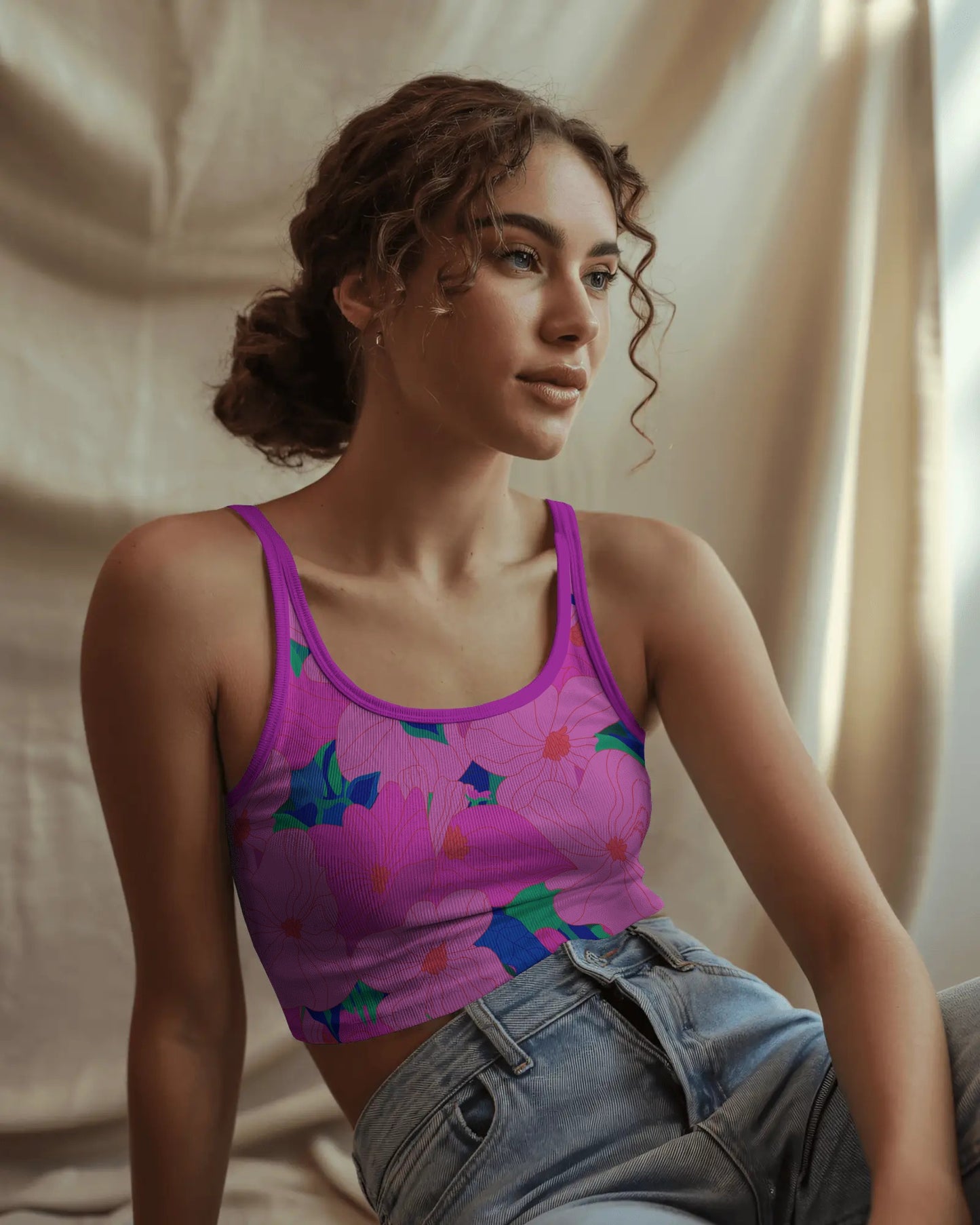 Hot Pink Flowers™ Bold Floral Print by Charlotte Designs