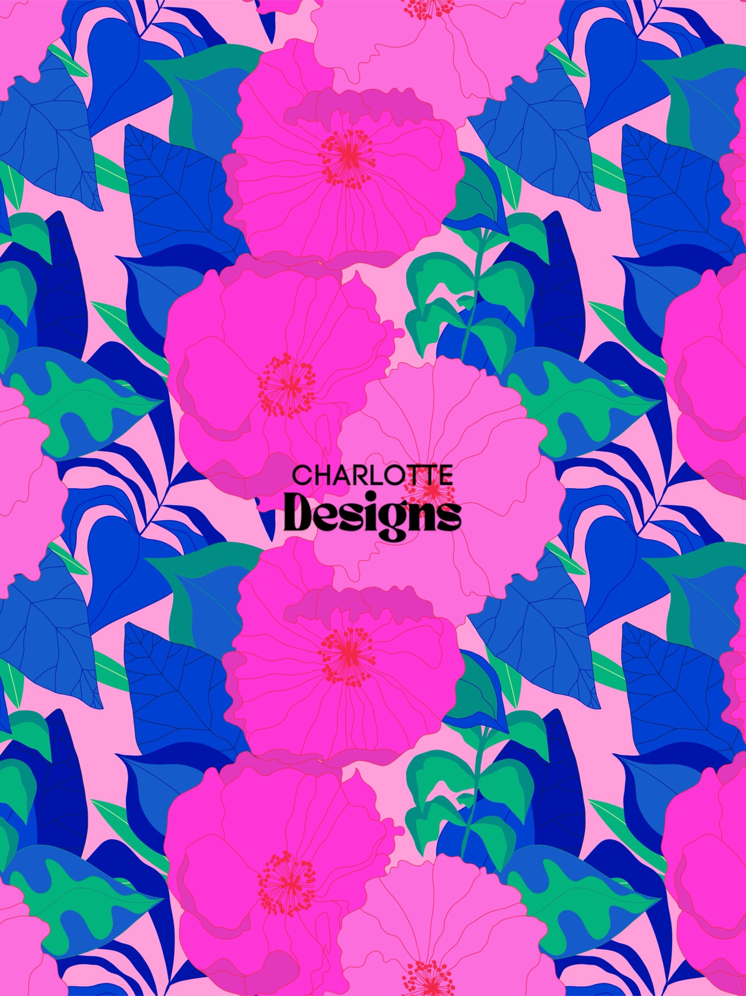 ‘Inferno™ Pink Floral Pattern by Charlotte Design