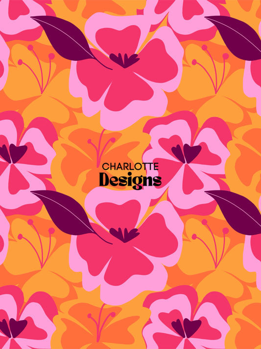 Mango Tango™ Vibrant Hand-Drawn Pattern by Charlotte Design