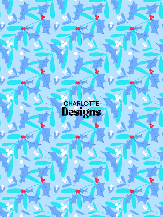 Mistletoe and Holly™ Festive Pattern by Charlotte Design