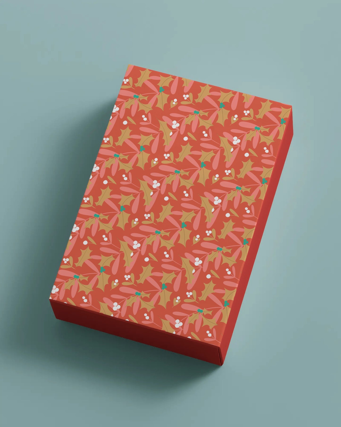 Mistletoe and Holly™ Orange Festive Pattern by Charlotte Design