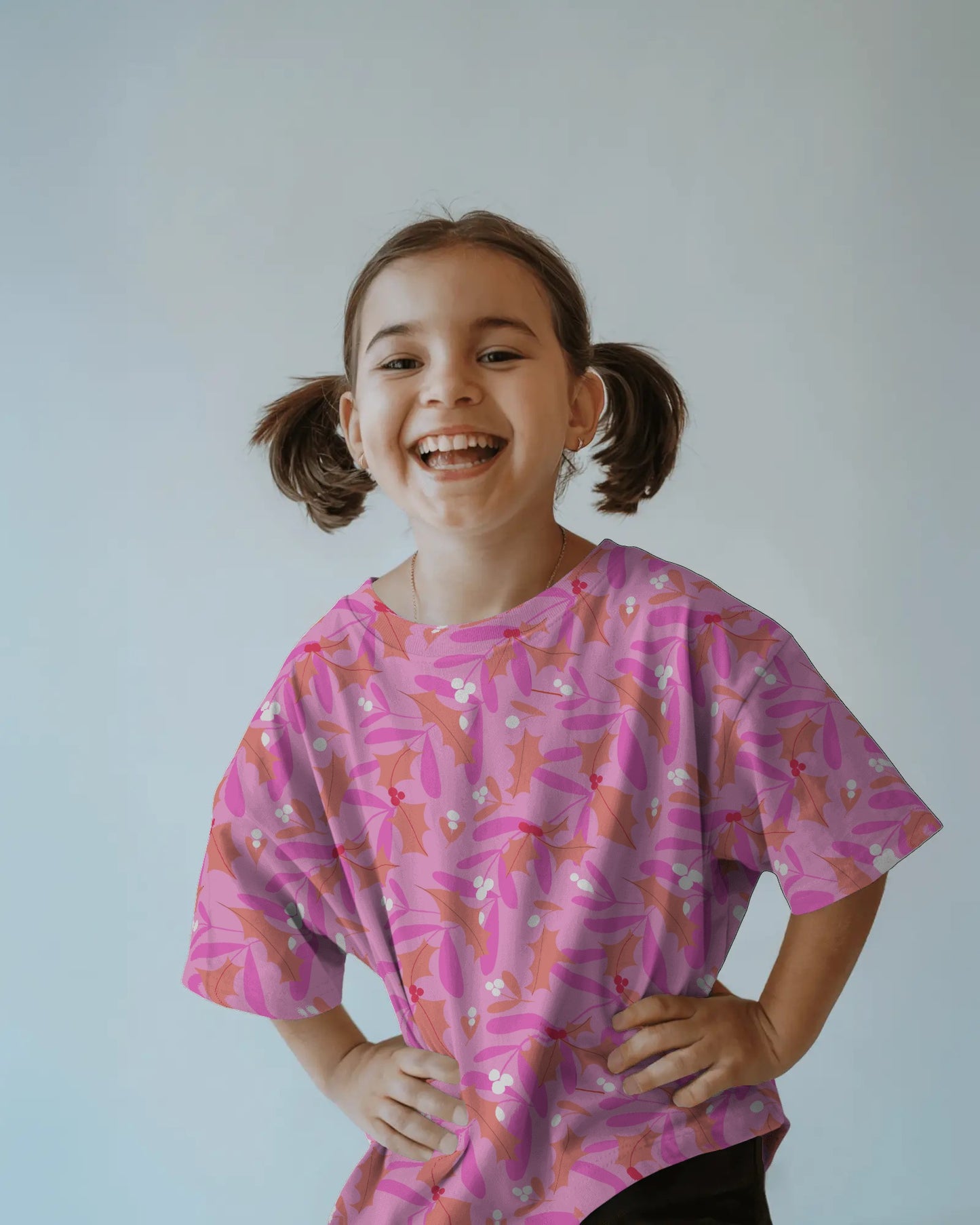 Mistletoe and Holly Pink™ Festive Seamless Pattern Design