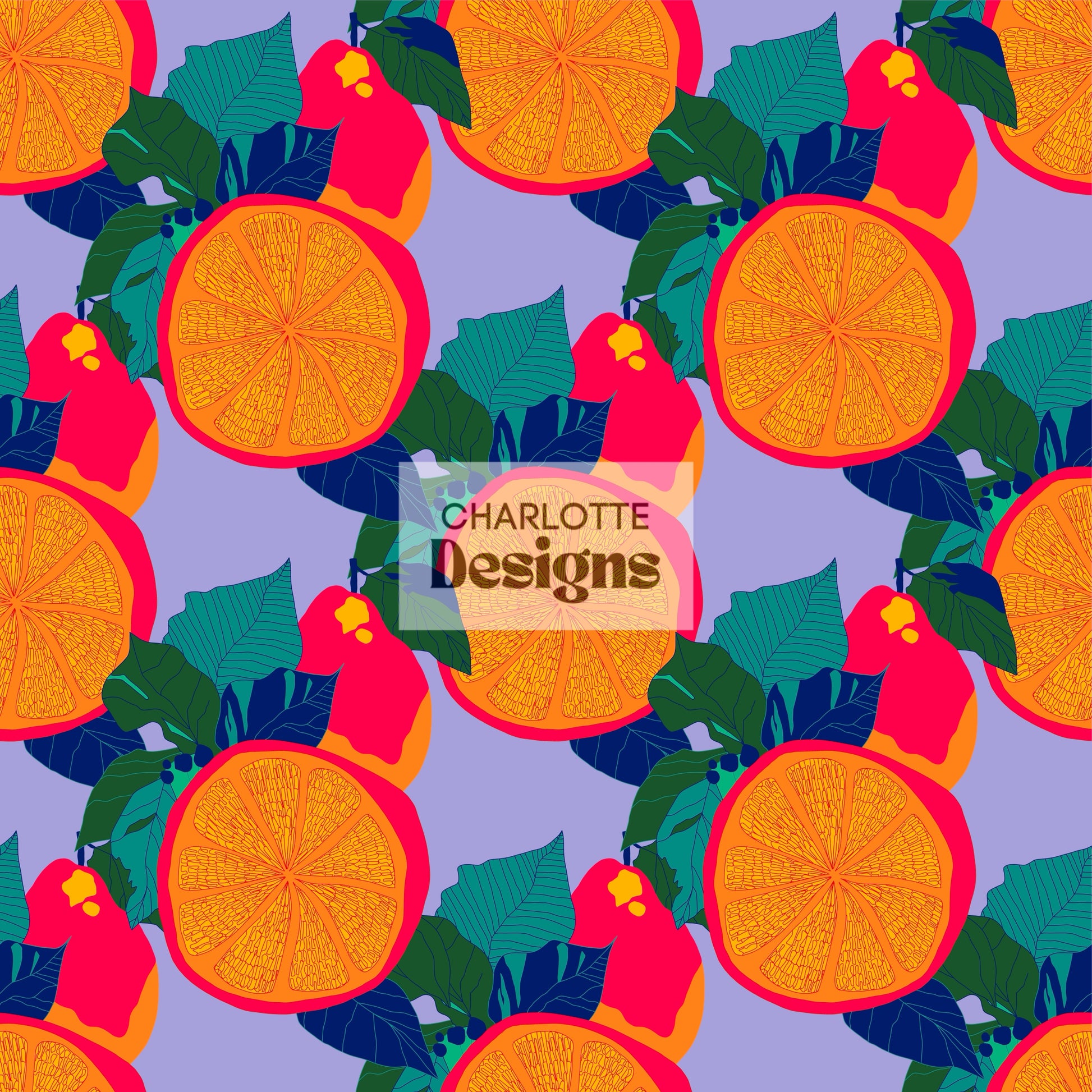 Orange Trellis™ Pattern Print by Charlotte Designs