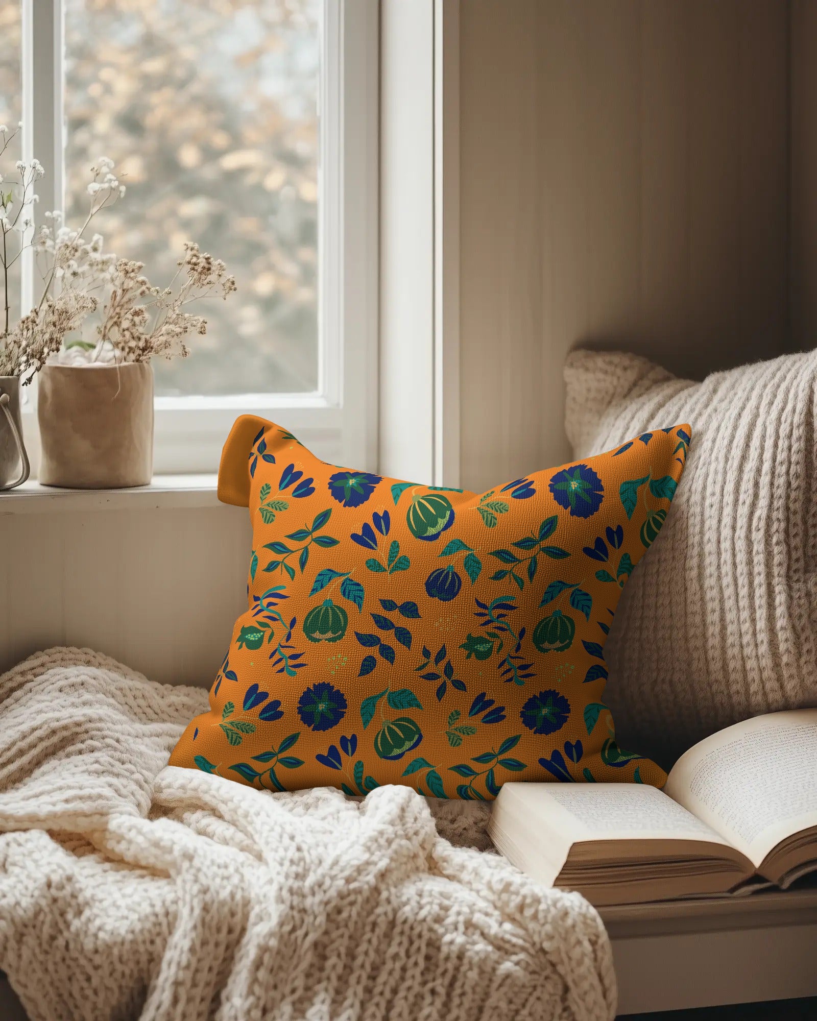 Otomi™ Orange Print | Vibrant Hand-Drawn Design by Charlotte