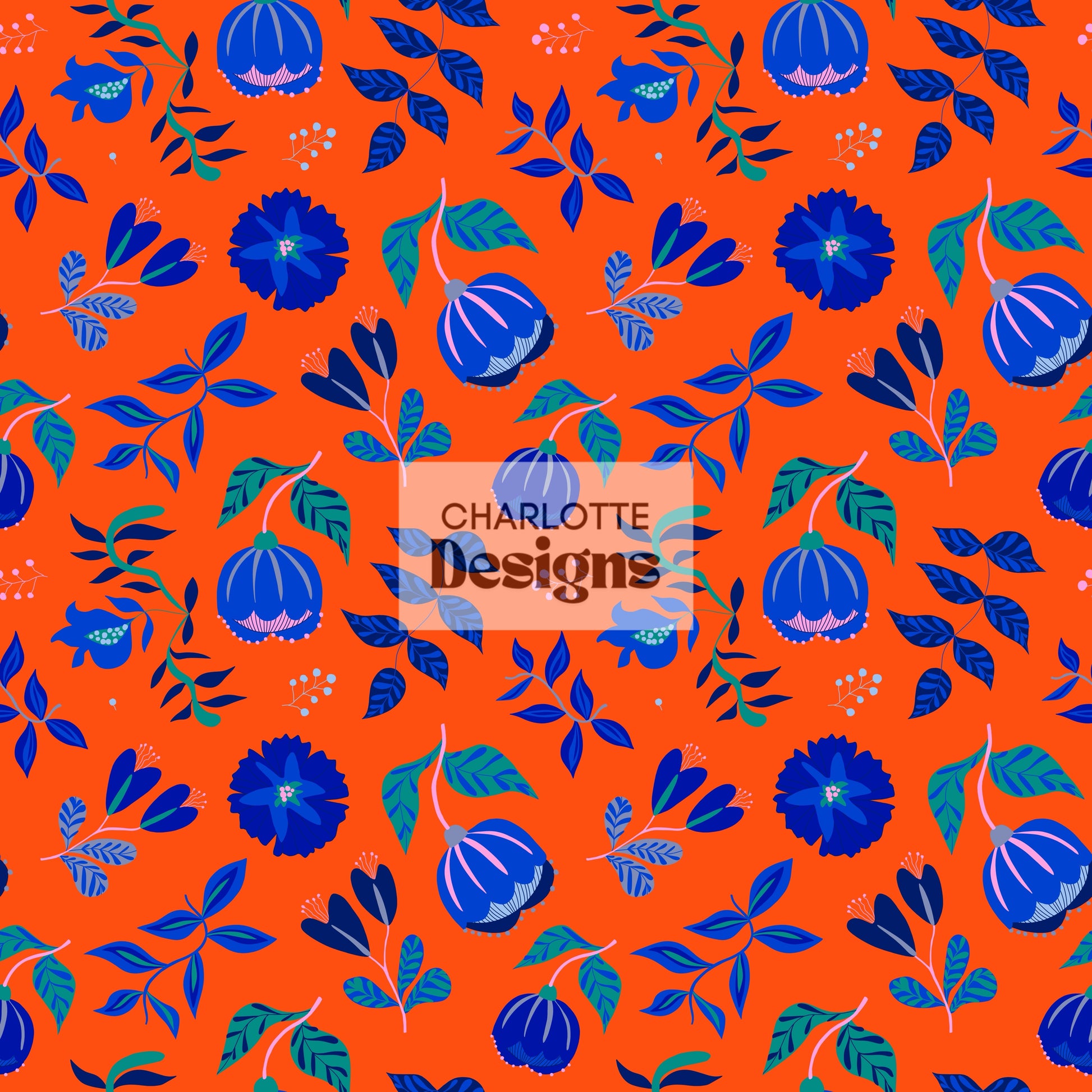 Otomi™ Orange Print by Charlotte Designs | Vibrant Art