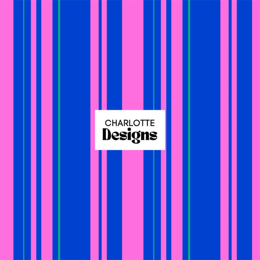 Pink and Blue Stripe™ Print by Charlotte Design