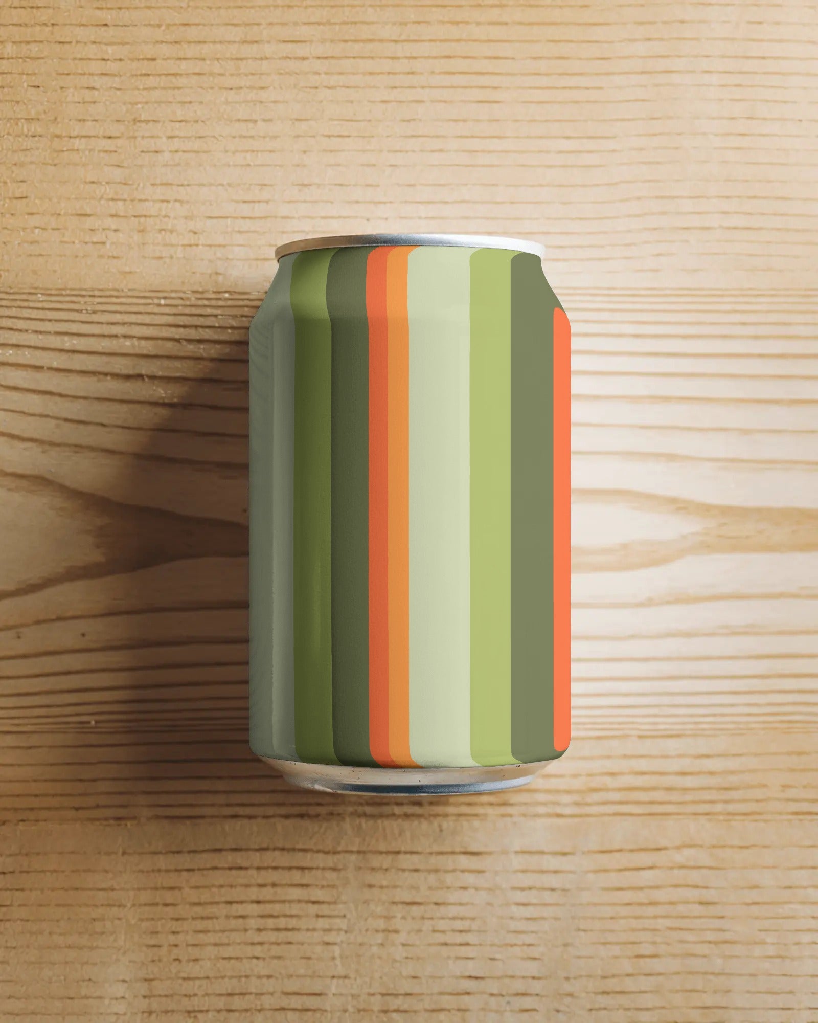 Retro ‘Stripe’™ Green & Orange Seamless Print Design