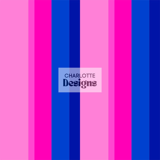 ‘Stripe’™ Hot Pink & Blue | Bold Pattern by Charlotte