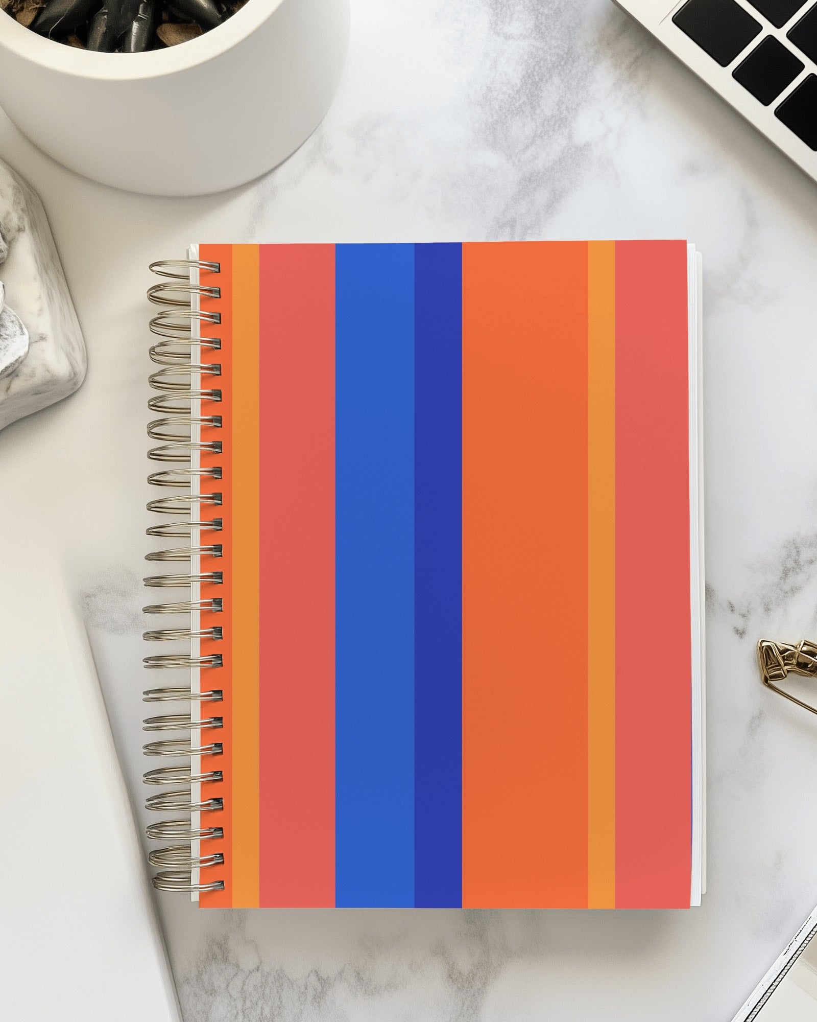 Stripe™ Warm Orange & Blue – Vibrant Blender Print
