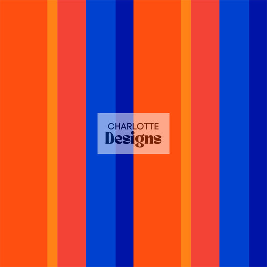 Stripe™ Warm Orange & Blue – Vibrant Blender Print
